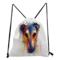 Stoffrucksack mit buntem Hunde Aquarell Motiv lässiger leichter Rucksack für die Schule - Hunde-Druck Stil (sk4497)