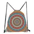 Sac a cordon imprime mandala, pochette de rangement legere style ethnique pour tous les jours. - Style Floral 7 (sk3087)