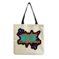 Leinwand-Tragetasche mit Lehrermotiv Comic-Druck, stilvolle Freizeittasche fuer den Alltag. - Teaching Is My Superpower Stil (hm5425)