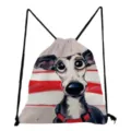 Lässiger Mode-Kordelzug-Rucksack mit süßem Hunde-Kunstdruck, trendige Schüler-Schultertasche. - Hunde-Druck Stil (sk4509)