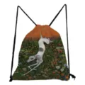 Lässiger Mode Hundemotiv Kordelzug Rucksack Student stylische Schultertasche Detailansicht. - Hunde-Druck Stil (sk4512)