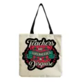 Canvas Tragetasche mit inspirierendem Lehrermotiv, lässige Schultertasche für den Alltag. - Teachers Are Superheroes In Disguise Stil (hm5435)