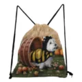Cute dog print drawstring backpack for daily travel, casual student gym sack and storage bag. - West Highland White Terrier Oil Painting (sk2964)