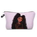 Borsa cosmetica stampa ragazza nera astuccio trucco borsa da viaggio dettaglio vista - Stile hzk0783