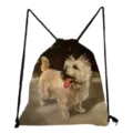 Cute dog print drawstring bag for daily storage, lightweight canvas cinch backpack for travel. - Exquisite Dog Print (sk2967)