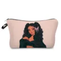 Modische Kosmetiktasche mit Schwarzem-Mädchen-Druck, stilvoller Make-up-Beutel für die Reise. - Stil hzk0785