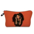 Detailansicht der Kosmetiktasche mit stilvollem Black-Girl-Print, robustem Reißverschluss (neu). - Stil hzk0788