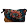 Trousse de maquillage à fleurs sombres, pochette portable pour voyage et quotidien. - Style hz9690