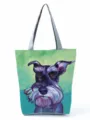 Schnauzer dog oil painting print canvas tote bag, spacious casual shoulder handbag for daily use. - Oil Painting Style Schnauzer (hl2804)
