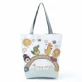Borsa shopper in tela con simpatiche stampe di animali, grande borsa a spalla casual e pratica. - Animali in Festa (hl0865)