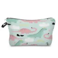 Cute cartoon dinosaur print makeup bag, portable toiletry storage pouch for daily travel. - Dinosaur Style 3