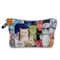 Cute cat art print makeup bag and portable canvas pencil case for daily travel storage. - Oil Painting Cat Group Art Pattern (hz3726)