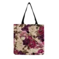 Borsa shopper in tela con stampa floreale vintage, grande capacità borsa donna casual. - Stampa Floreale di Peonia (hm7133)