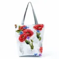 Casual Κομψή Γυναικεία Τσάντα Shopper Tote με Φλωράλ Σχέδιο Μεγάλη Χωρητικότητα - Poppy and Cornflower