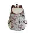 Süßer Krankenschwester Druck Canvas Rucksack braun Leder, große Kapazität Schultasche Alltag. - Sj4541