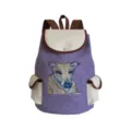 Sac à dos en toile imprimé chien vue détail, sac d'école décontracté à poches. - Illustration de Chien(sj4514)