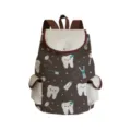 Süßer Zahn Motiv Canvas Rucksack für Damen lässige Alltagsschultasche mit praktischen Fächern - Sj4548