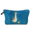 Vista dettagliata della simpatica borsa cosmetica con stampa di pollo cartone animato. - Stampa Pollo Acquerello (hzk3353)