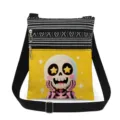 Borsa a tracolla in tela con righe bianche e nere e stampa teschio cartone animato. - Stile Teschio Cartoon Giallo (xkk2439)