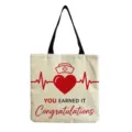 Borsa shopper in tela con motivo infermiera borsa a tracolla casual ed ecologica - Stile 8 (hmk3348)