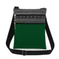 Modieuze zwart-witte gestreepte en groene crossbodytas met dubbele ritssluiting - Z/W Geometrische Donkergroene Stijl (xk3678)