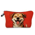Süße Cartoon Hund Druck Kosmetiktasche rote Make-up Tasche tragbare Aufbewahrungstasche - Roter Aquarell Hunde Druck (hzk3357)