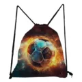 Zaino con coulisse stampata a tema pallone da fuoco, grande capacita borsa sportiva pieghevole. - Motivo Calcio (sky5306)