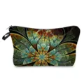 Bolsa de cosmeticos con estampado de flores mandala estuche de maquillaje portatil ligero - Estilo hz12379