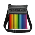 Klassieke lichte crossbodytas met dubbele rits en kleurrijke regenboogstrepen. - Verticale Regenboogstrepen Stijl (xk3687)