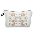 Sac de maquillage imprimé aquarelle de lapin de Pâques mignon, pochette cosmétique mignonne. - Style Aquarelle Lapin et Papillon (hz12144)