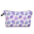 Jolie trousse de toilette avec impression aquarelle oeufs de Pâques et fermeture éclair. - Style Oeuf Géométrique Violet (hz12145)