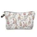Trousse de toilette imprimé lapin de Pâques, jolie pochette de rangement aquarelle mignonne. - Style Aquarelle Lapin et Feuille (hz12152)