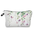 Watercolor butterfly print makeup bag detail, showing clean cosmetic pouch design and fabric. - Style 5 (hzk3885)