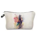Watercolor horse print cosmetic bag portable makeup pouch travel toiletry storage organizer - Artistic Colored Horse Style (hz4249)