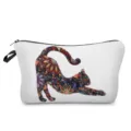 Floral cat print cosmetic bag portable makeup pouch travel toiletry organizer for women - Floral Cat Style (hz2972)