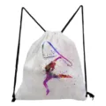 Zaino a sacca con stampa di ginnastica ritmica ad acquerello, borsa leggera e pratica. - Motivo Acquerello Ginnastica (sk5485)