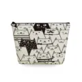 Borsa cosmetica con stampa gatto bianco e nero, simpatico astuccio trucco per viaggio. - Gatto Animato Bianco e Nero (sn2905)