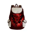 Stylish butterfly print backpack with red gradient design, perfect for school and daily use. - Red Black Gradient Rose Butterfly Style (sjk0436)