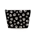Borsa per trucco con stampa di zampe di gatto borsa da toilette da viaggio con zip - Zampa di Gatto Bianca All-Over (sn3588)