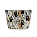 Borsa per cosmetici con stampa di zampe di gatto trousse portatile in tela con reispuosto chiuso - Zampa di Gatto e Gambe Multicolore (sn3593)