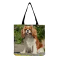Τσάντα tote από καμβά με τύπωμα Cavalier King Charles Spaniel, ελαφσιά τσάντα ώμου. - Μοτίβο Καβαλιέ Κινγκ Τσαρλς Σπάνιελ (hm7433)