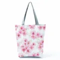 Tsanta Tote Me Anthiko Print Casual Megalis Horitikotitas Gynaikeia Tsanta Omou - Υδατογραφία Sakura (hl9345)