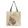 Leuke cartoon konijn canvas shopper tas voor dames, grote casual schouder boodschappentas. - Klassiek Anime Konijn (hm6843)