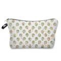 Floral strawberry print cosmetic bag, portable makeup pouch for daily travel use. - Strawberry Flower Style (hzk2640)