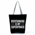 Wholesale printed canvas tote bag, large capacity casual shoulder bag for outdoor travel. - Style Seventeen (hl5405)