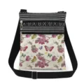 Bolso bandolera con doble cremallera y estampado de mariposas con correa ajustable. - Estilo Estampado Mariposa Multicolor Flor de Cerezo Rosa (xk0083)