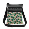 Bolso bandolera informal de lona con estampado de mariposas, cremalleras dobles y correa ajustable. - Estilo Estampado Mariposa Verde Floral Rosa (xk0272)