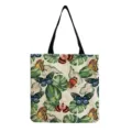 Vintage Schmetterling Print Baumwolle Leinen Tasche, detailreiches botanisches Blumenmuster. - Hm1277c