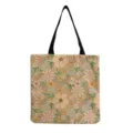 Retro Blumen Stofftasche für Damen, wiederverwendbare Tragetasche, modische Umhängetasche. - Braun Vintage Floral (hm12514)