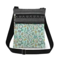 Casual double zipper medical print crossbody bag with adjustable strap for daily travel use. - Blue Medical Elements Print (xkk2963)
